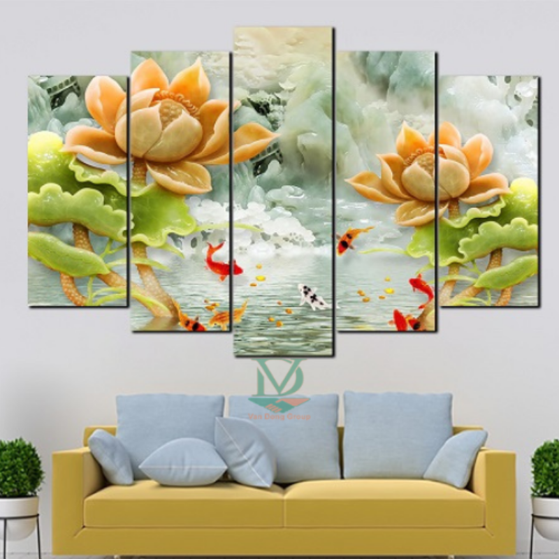 Minh họa quá trình chuẩn bị bề mặt tường trước khi dán tranh 3D biển